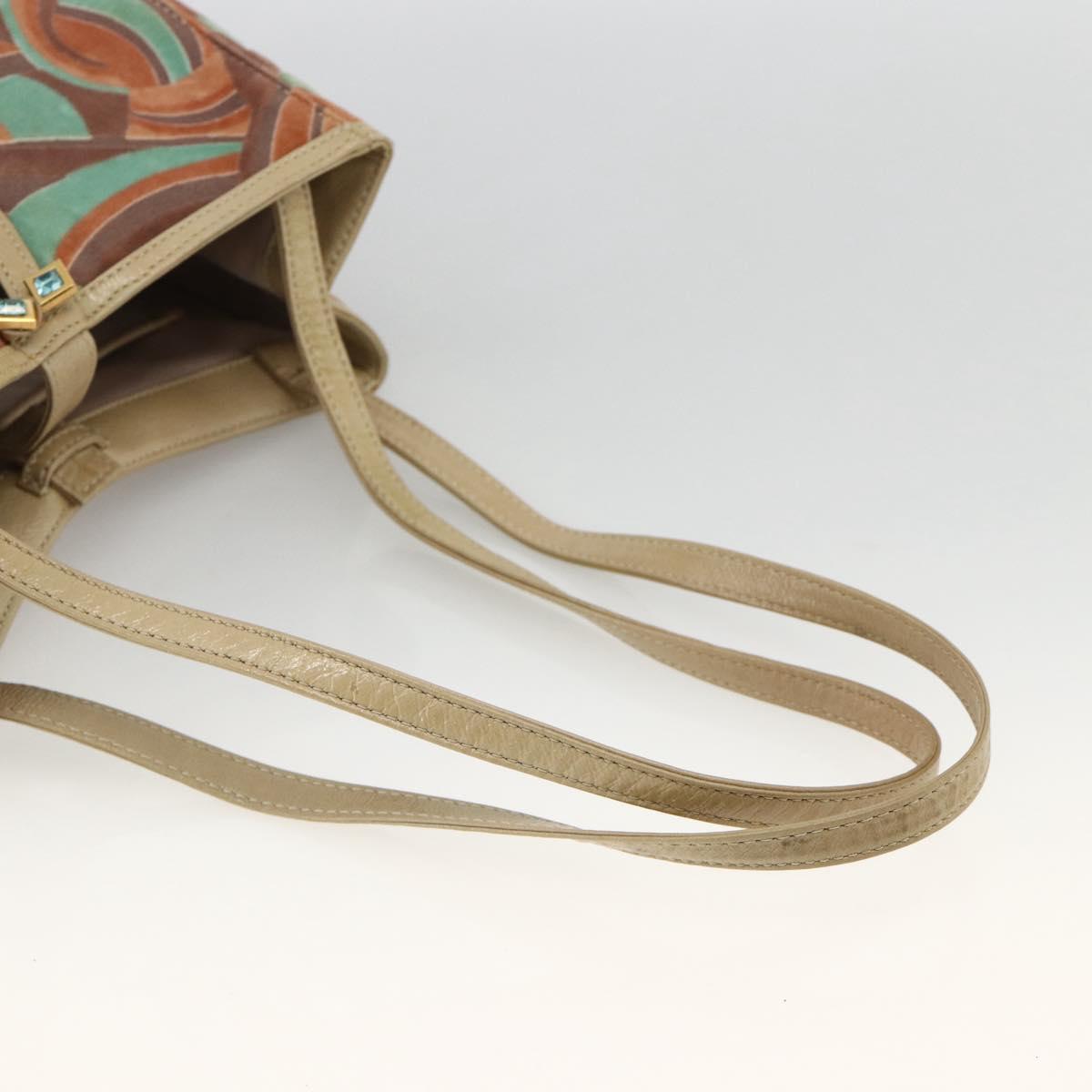 Gianni Versace Hand Bag Velor Multicolor Auth BA11964A
