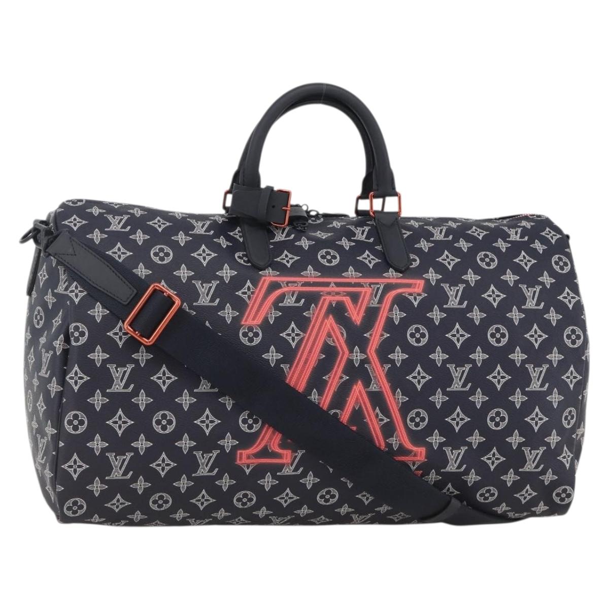 LOUIS VUITTON Ink Up Side Down Keepall Bandouliere 50 Bag M43684 Auth BA11968SAM