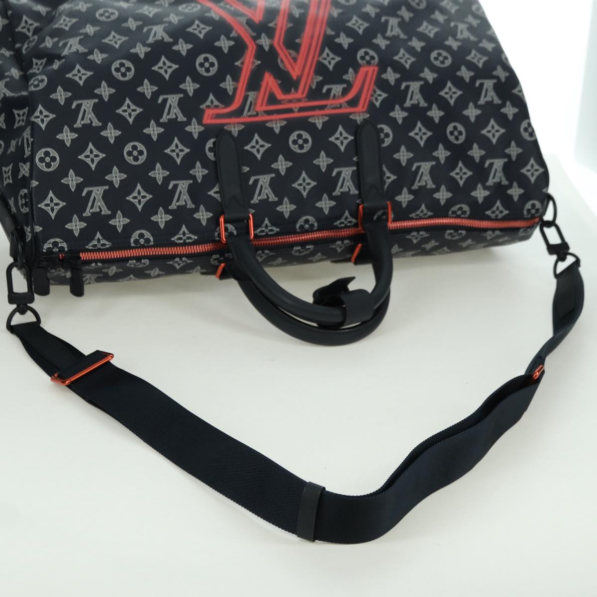 LOUIS VUITTON Ink Up Side Down Keepall Bandouliere 50 Bag M43684 Auth BA11968SAM