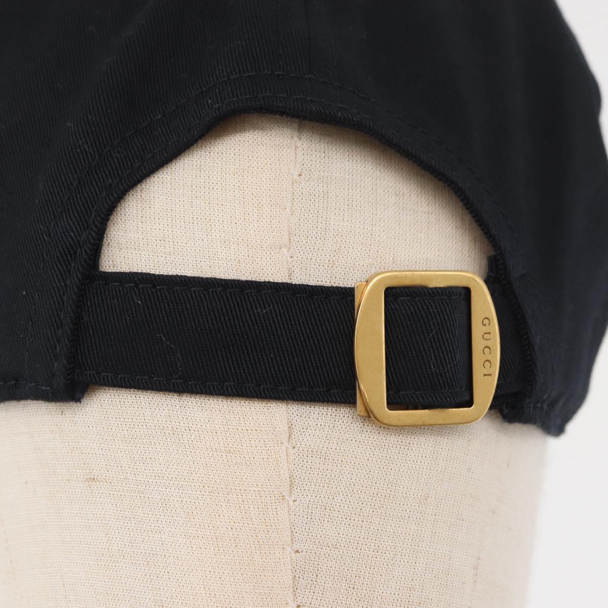 GUCCI Cap Canvas Black Auth BA11971A