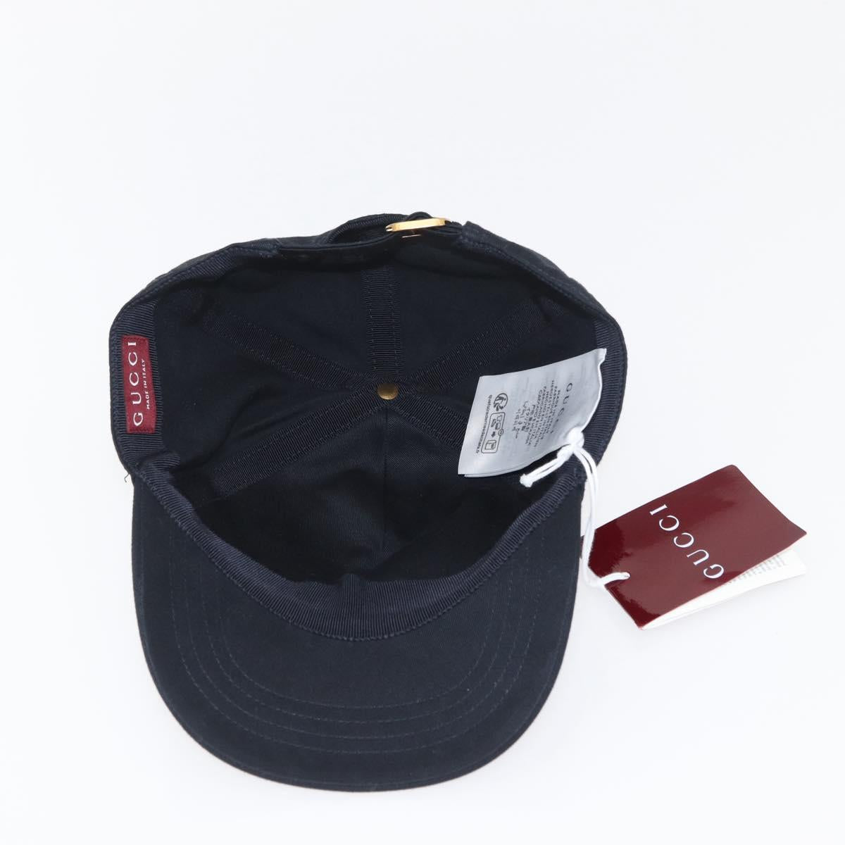 GUCCI Cap Canvas Black Auth BA11971A