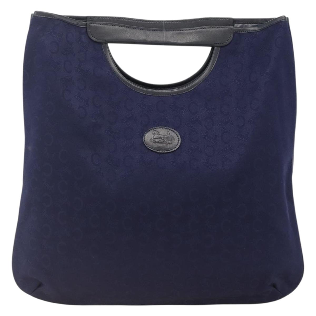 CELINE C Sulky Hand Bag Canvas Navy Auth BA11982A