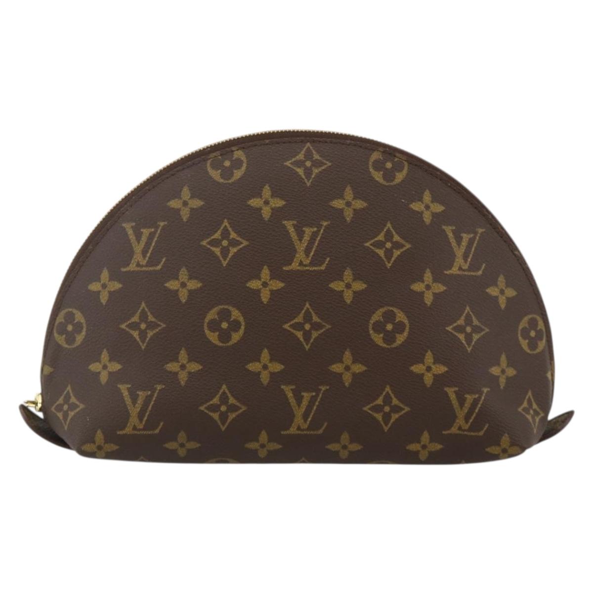LOUIS VUITTON Monogram Trousse Demi Ronde Cosmetic Pouch M47520 LV Auth BA11983