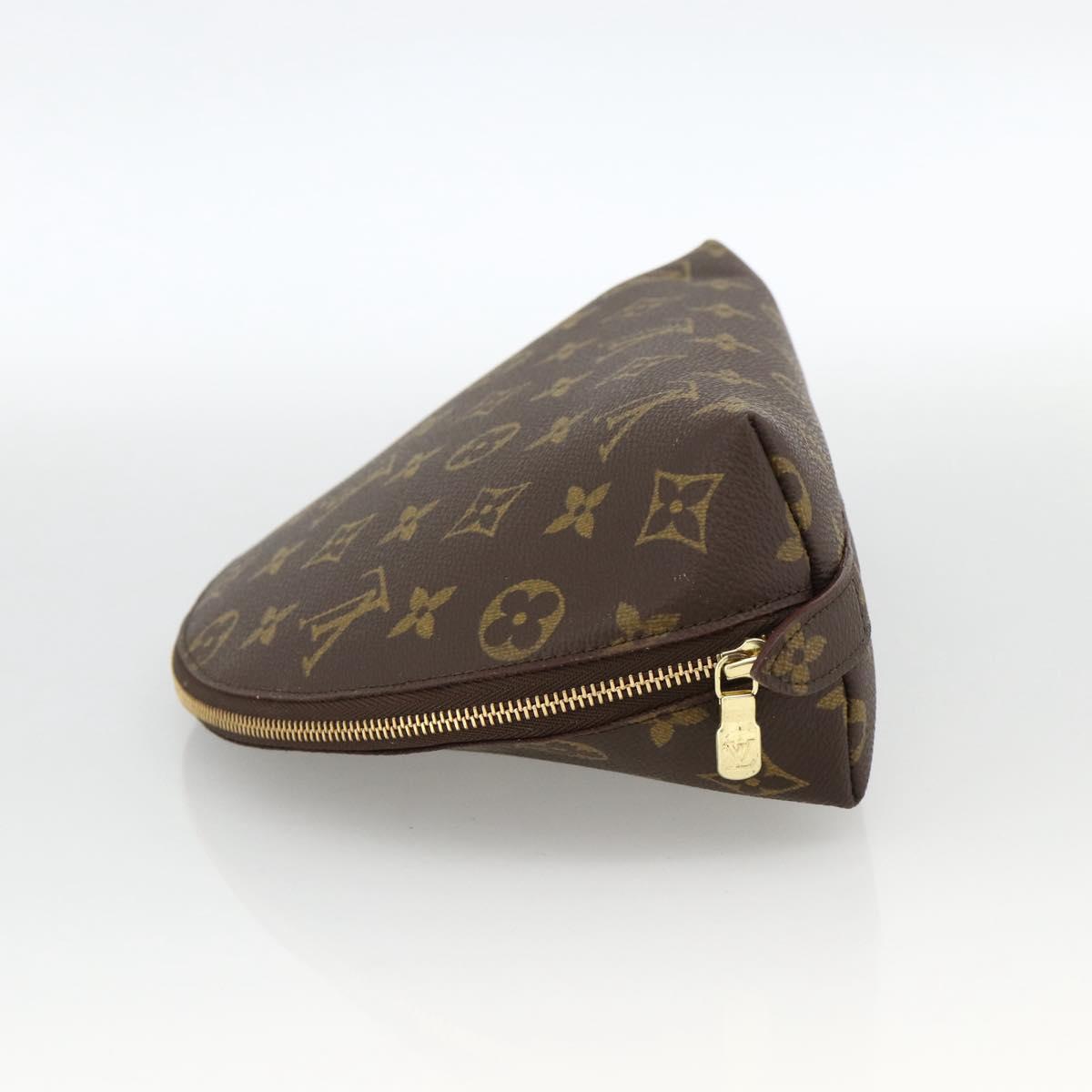 LOUIS VUITTON Monogram Trousse Demi Ronde Cosmetic Pouch M47520 LV Auth BA11983