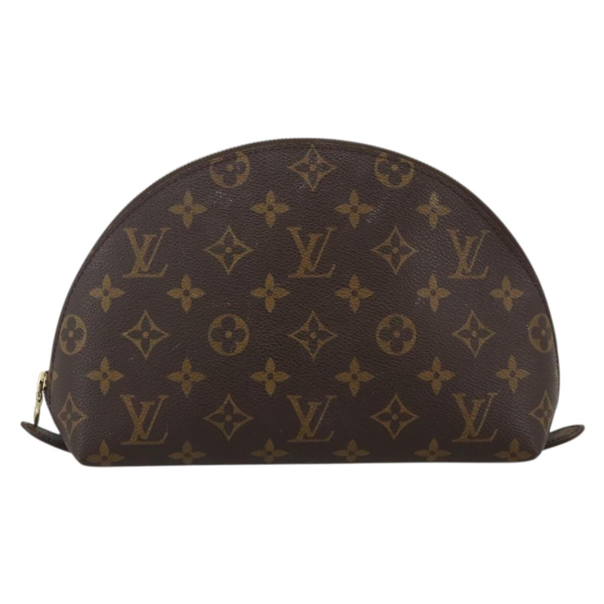 LOUIS VUITTON Monogram Trousse Demi Ronde Cosmetic Pouch M47520 LV Auth BA12002