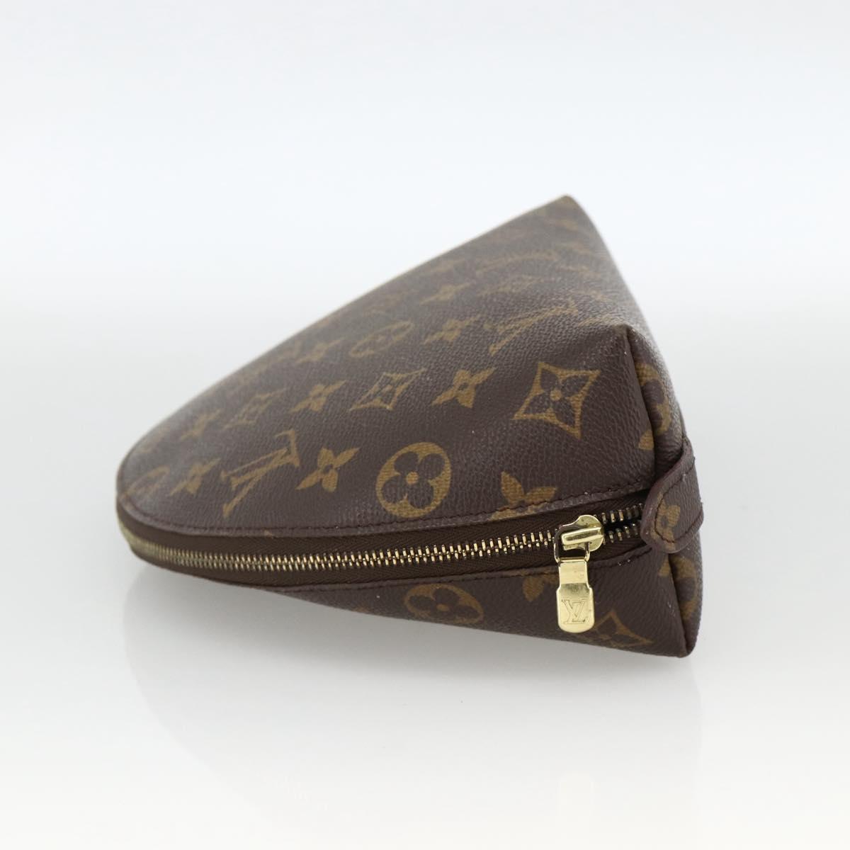 LOUIS VUITTON Monogram Trousse Demi Ronde Cosmetic Pouch M47520 LV Auth BA12002