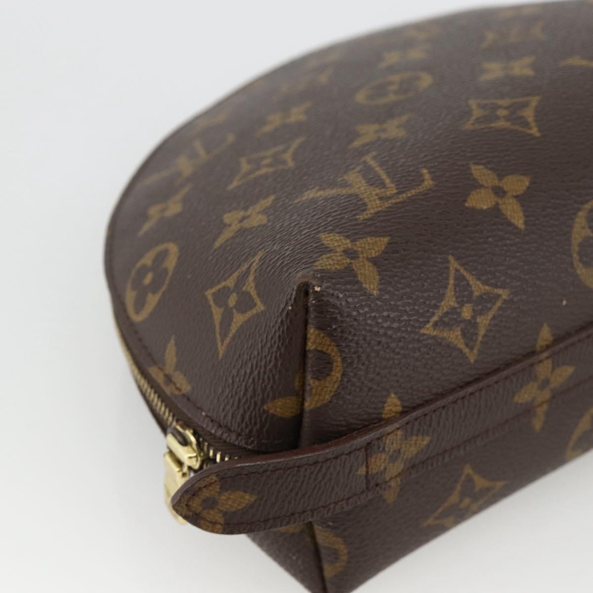 LOUIS VUITTON Monogram Trousse Demi Ronde Cosmetic Pouch M47520 LV Auth BA12002