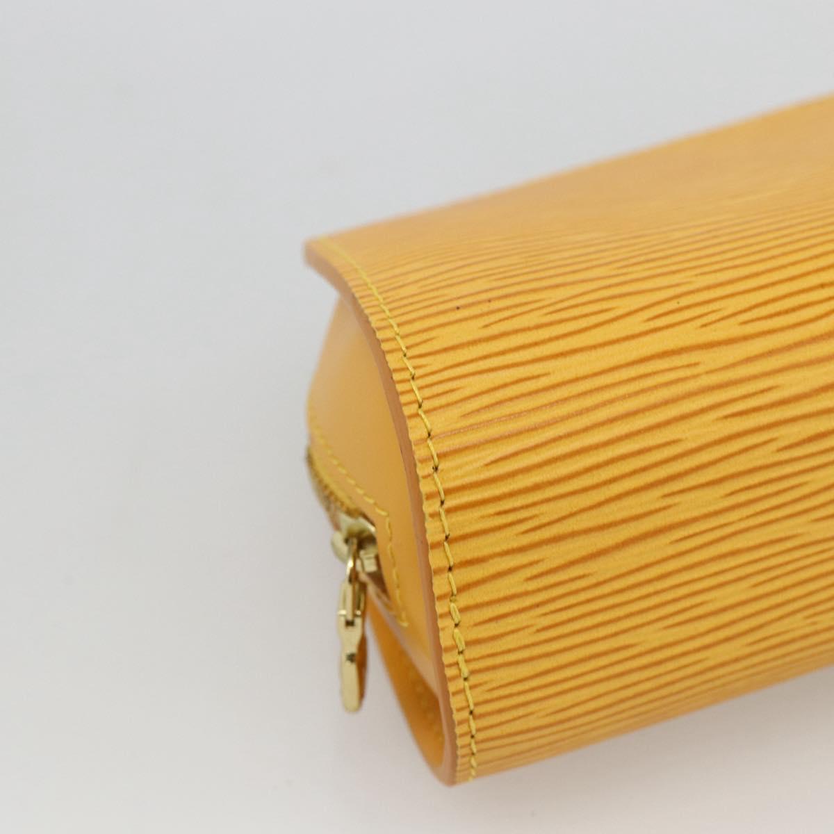 LOUIS VUITTON Epi Dauphine PM Pouch Yellow M48449 LV Auth BA12005