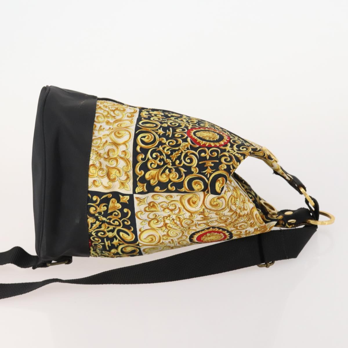 VERSACE Shoulder Bag Canvas Multicolor Gold Auth BA12046A