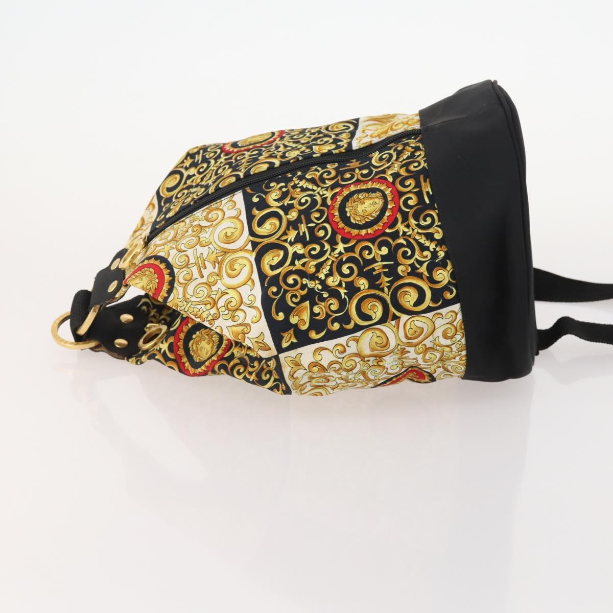 VERSACE Shoulder Bag Canvas Multicolor Gold Auth BA12046A