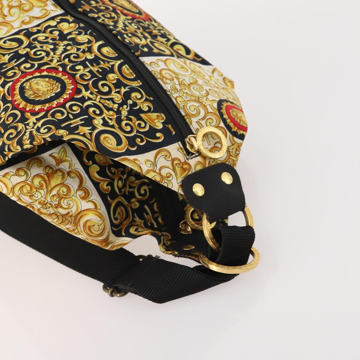 VERSACE Shoulder Bag Canvas Multicolor Gold Auth BA12046A