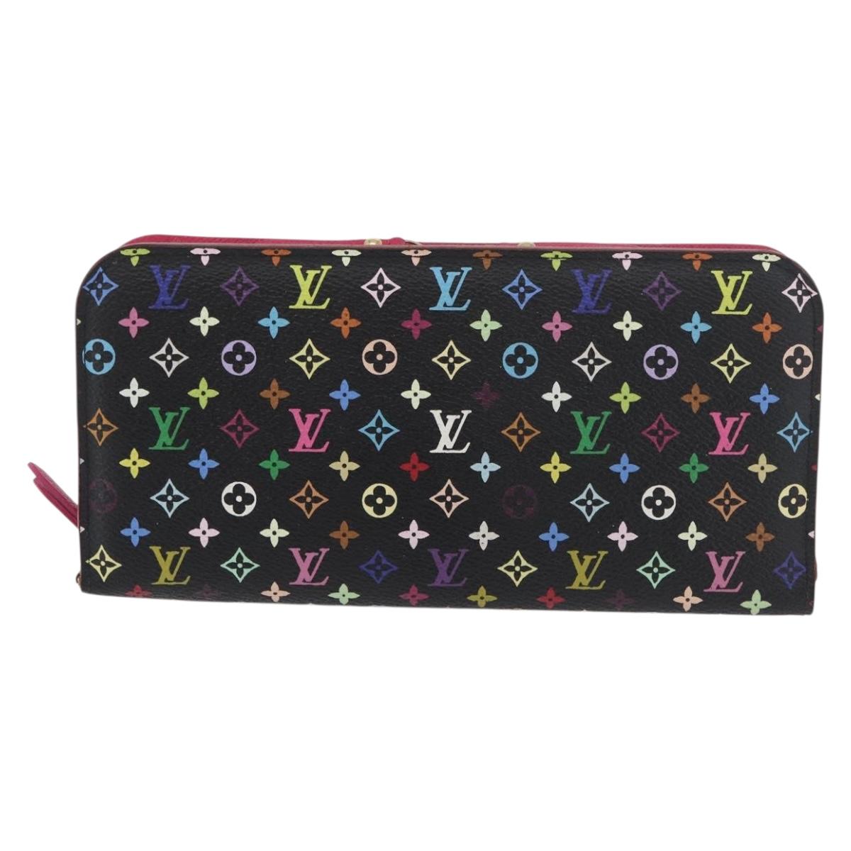 LOUIS VUITTON Multicolor PortefeuilleInsolite Wallet Black M60271 Auth BA12055A