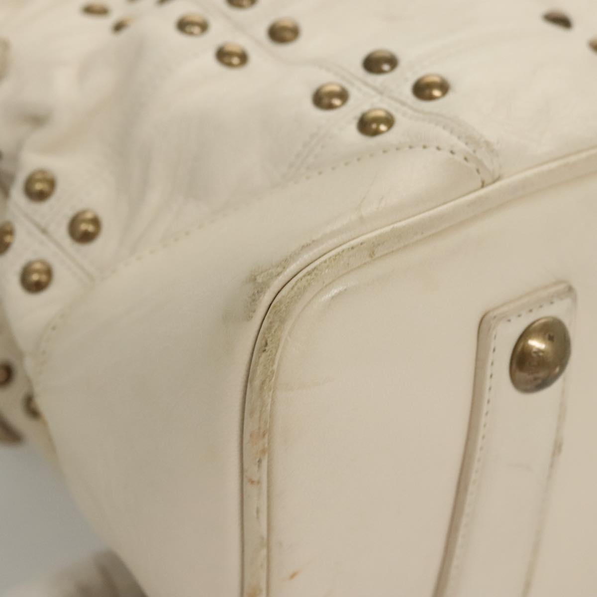 LOUIS VUITTON Rivette Hand Bag Leather White Ecru M95345 LV Auth BA1206