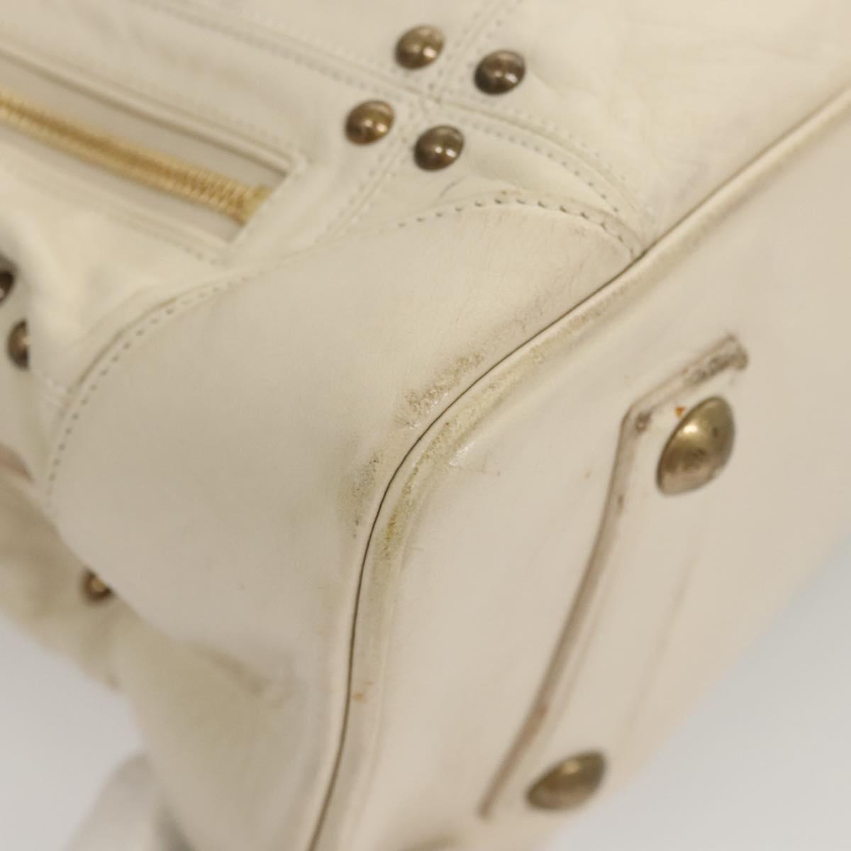 LOUIS VUITTON Rivette Hand Bag Leather White Ecru M95345 LV Auth BA1206