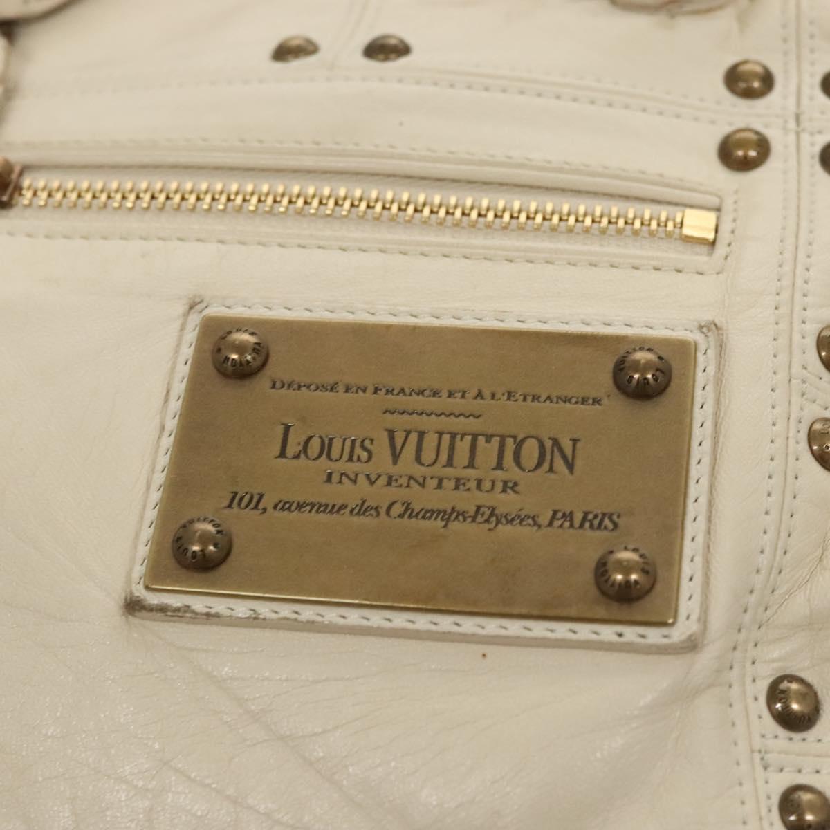 LOUIS VUITTON Rivette Hand Bag Leather White Ecru M95345 LV Auth BA1206