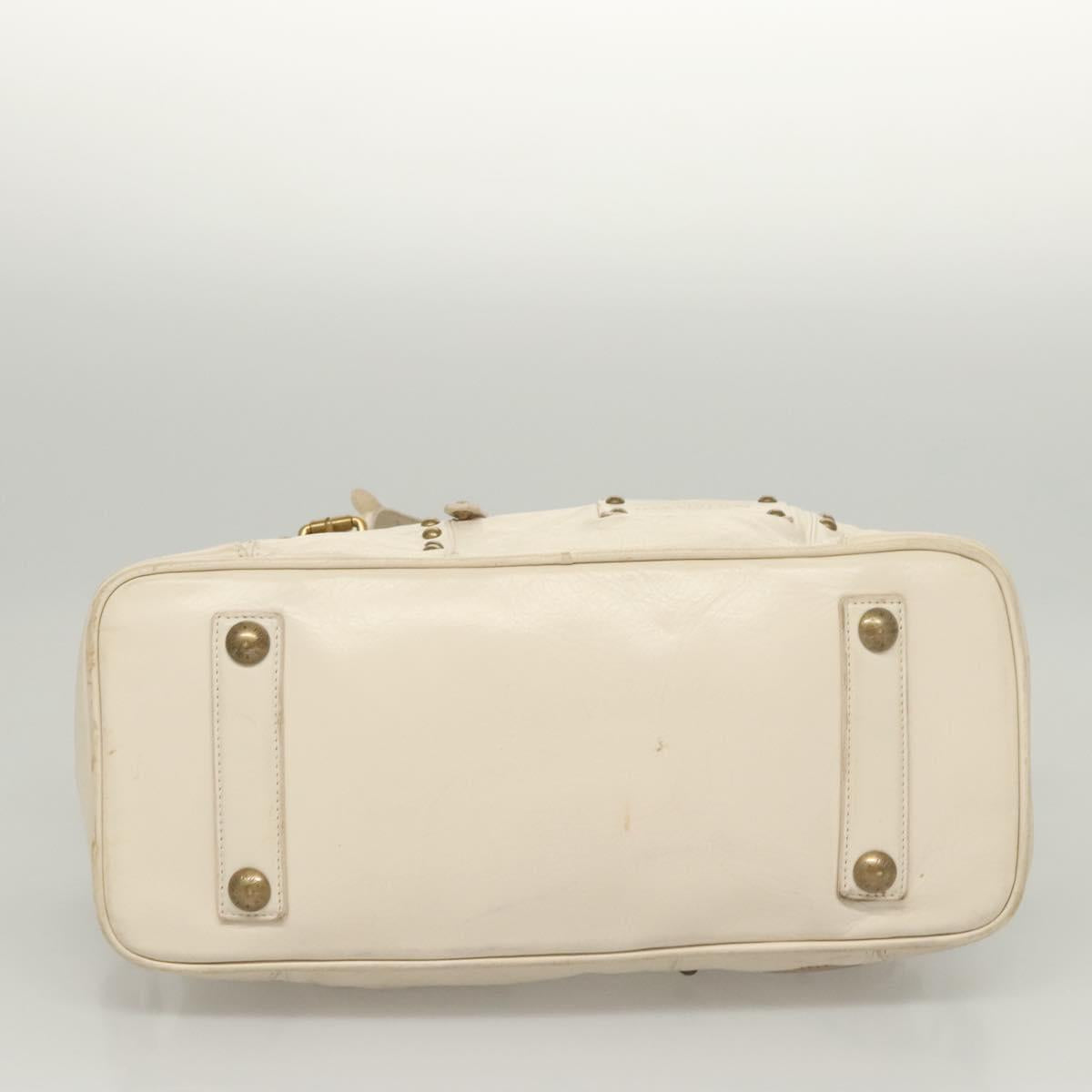 LOUIS VUITTON Rivette Hand Bag Leather White Ecru M95345 LV Auth BA1206