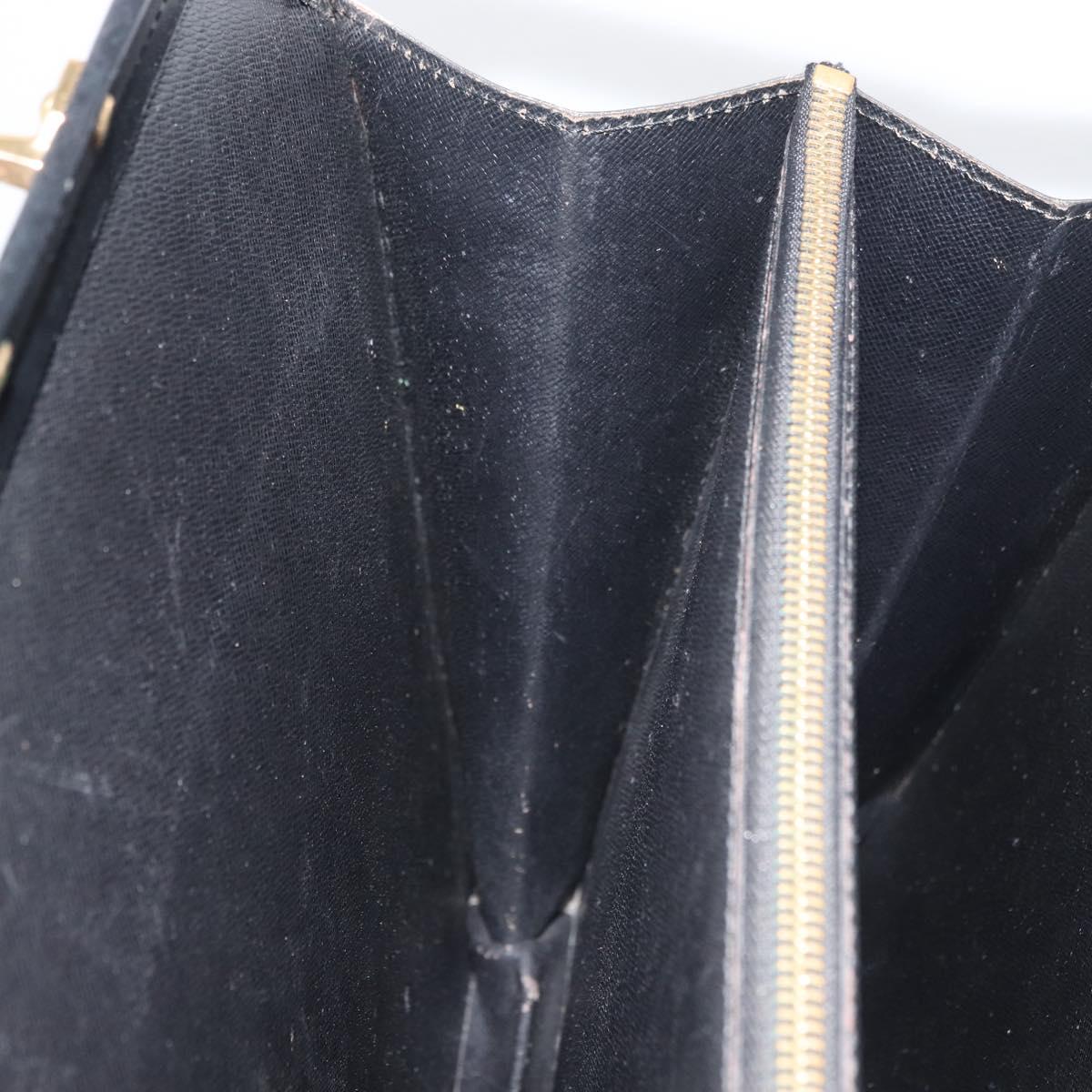 LOUIS VUITTON Epi Serviette Fermoir Business Bag Black M54352 LV Auth BA12065