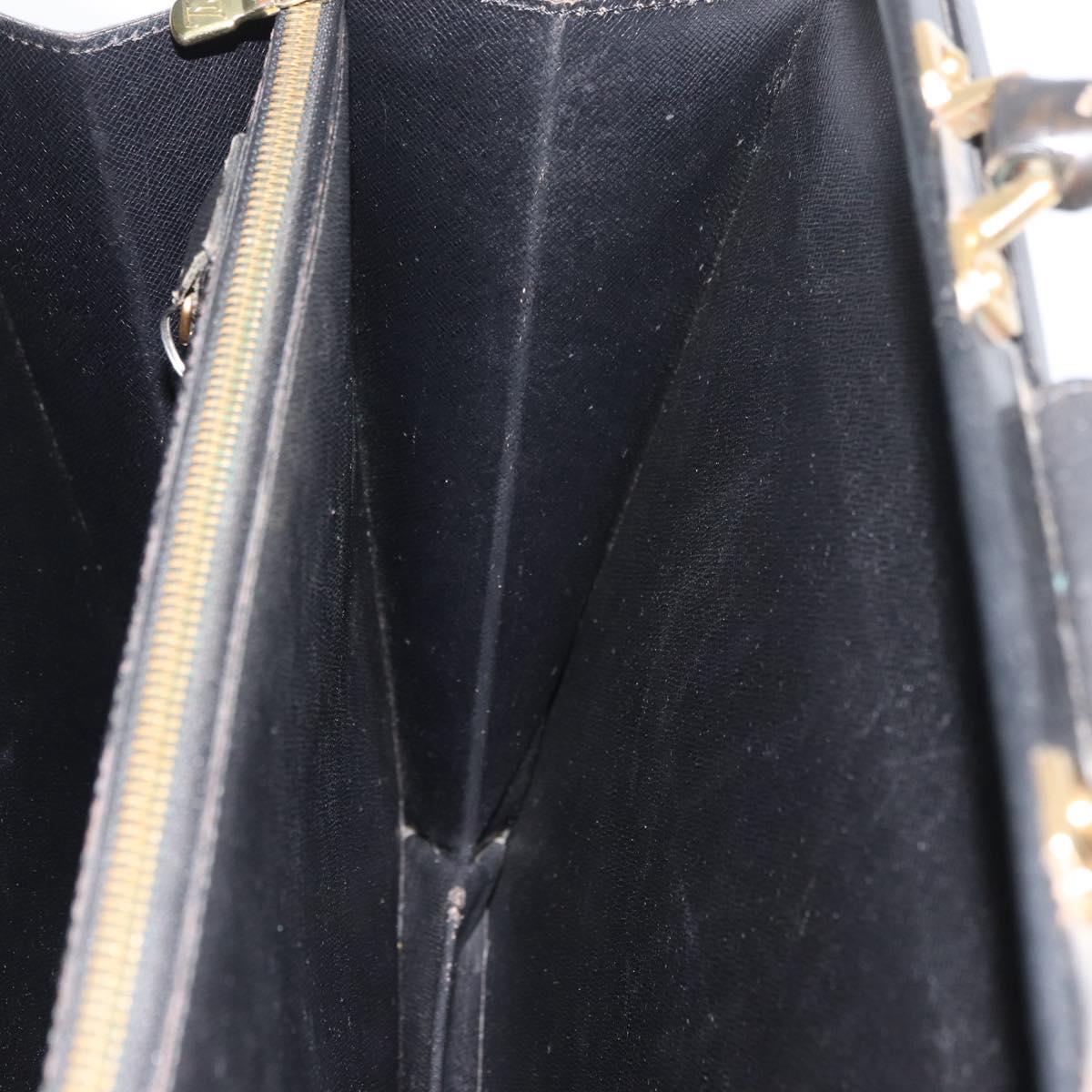LOUIS VUITTON Epi Serviette Fermoir Business Bag Black M54352 LV Auth BA12065