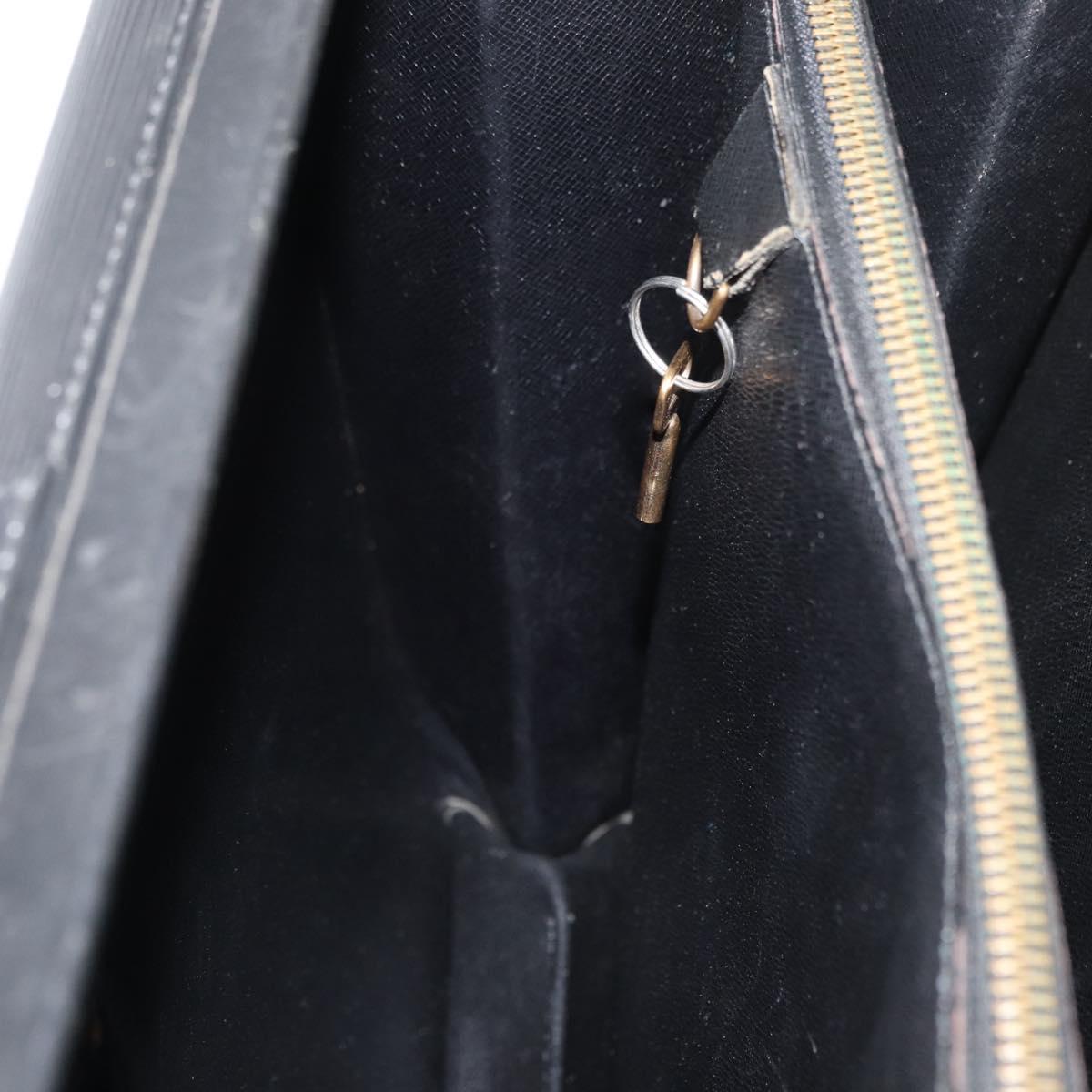 LOUIS VUITTON Epi Serviette Fermoir Business Bag Black M54352 LV Auth BA12065