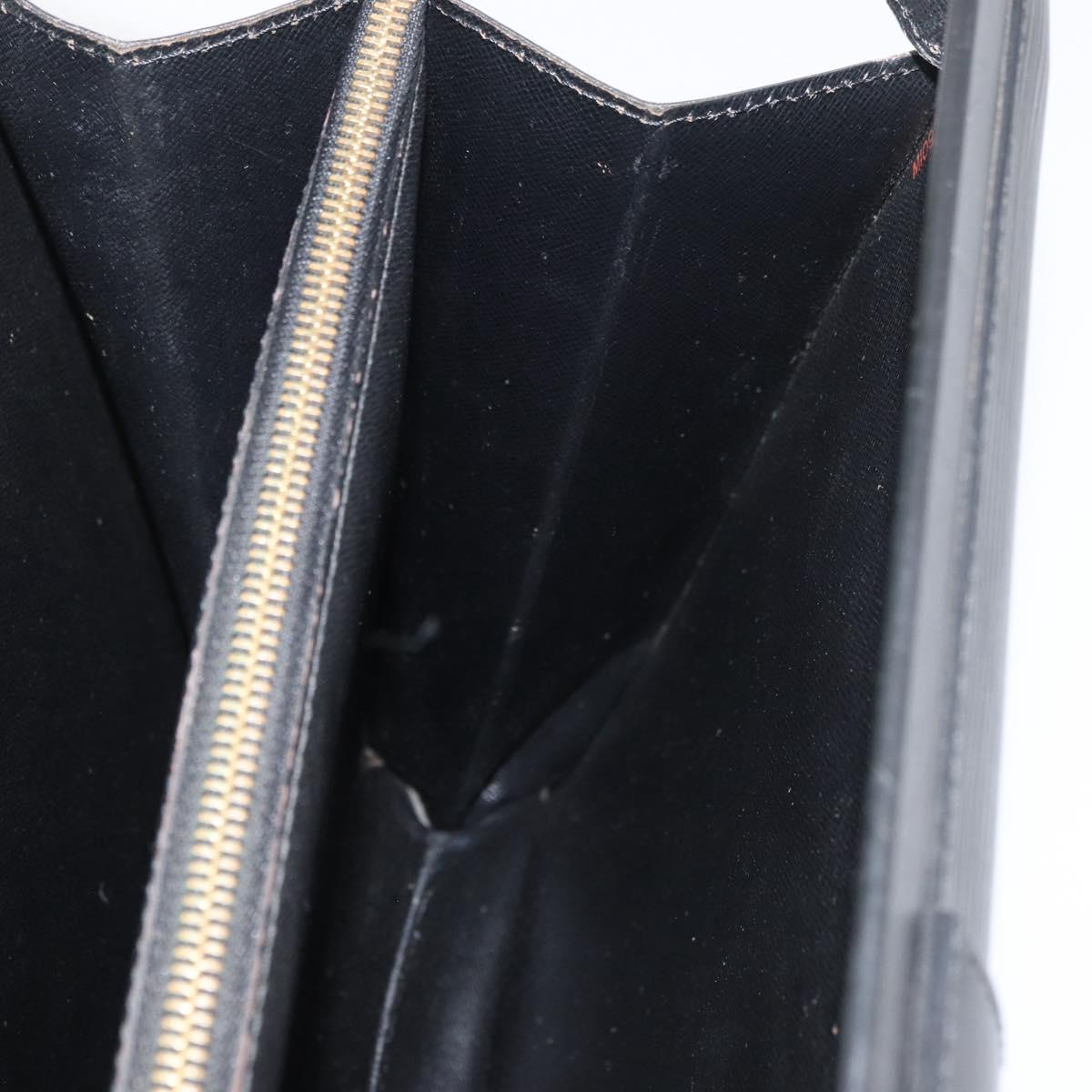 LOUIS VUITTON Epi Serviette Fermoir Business Bag Black M54352 LV Auth BA12065