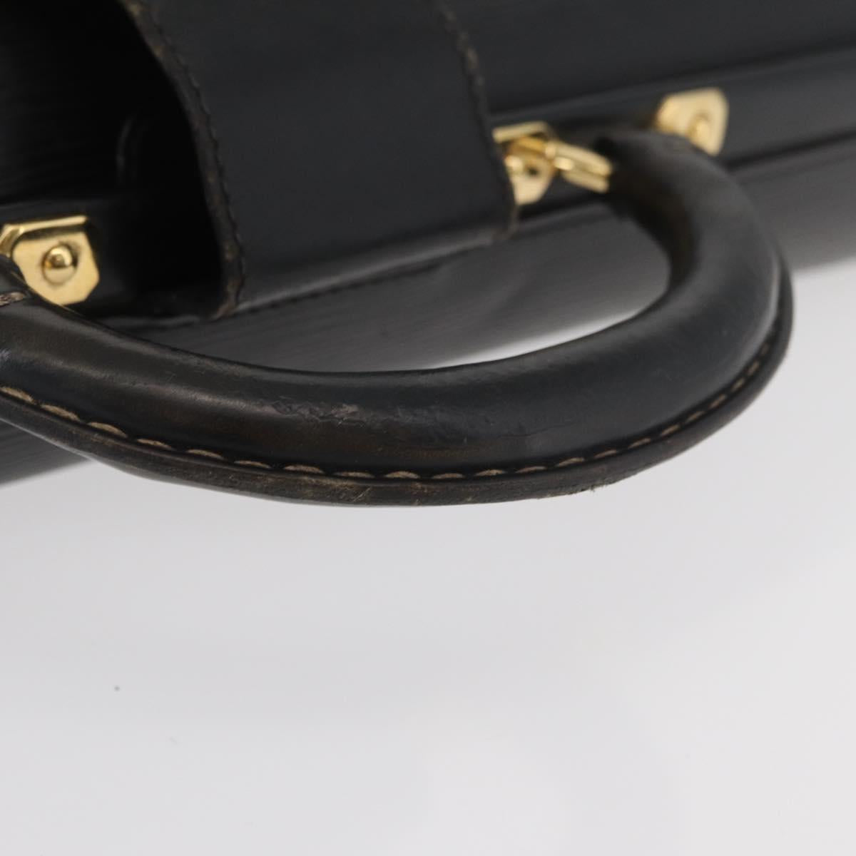LOUIS VUITTON Epi Serviette Fermoir Business Bag Black M54352 LV Auth BA12065