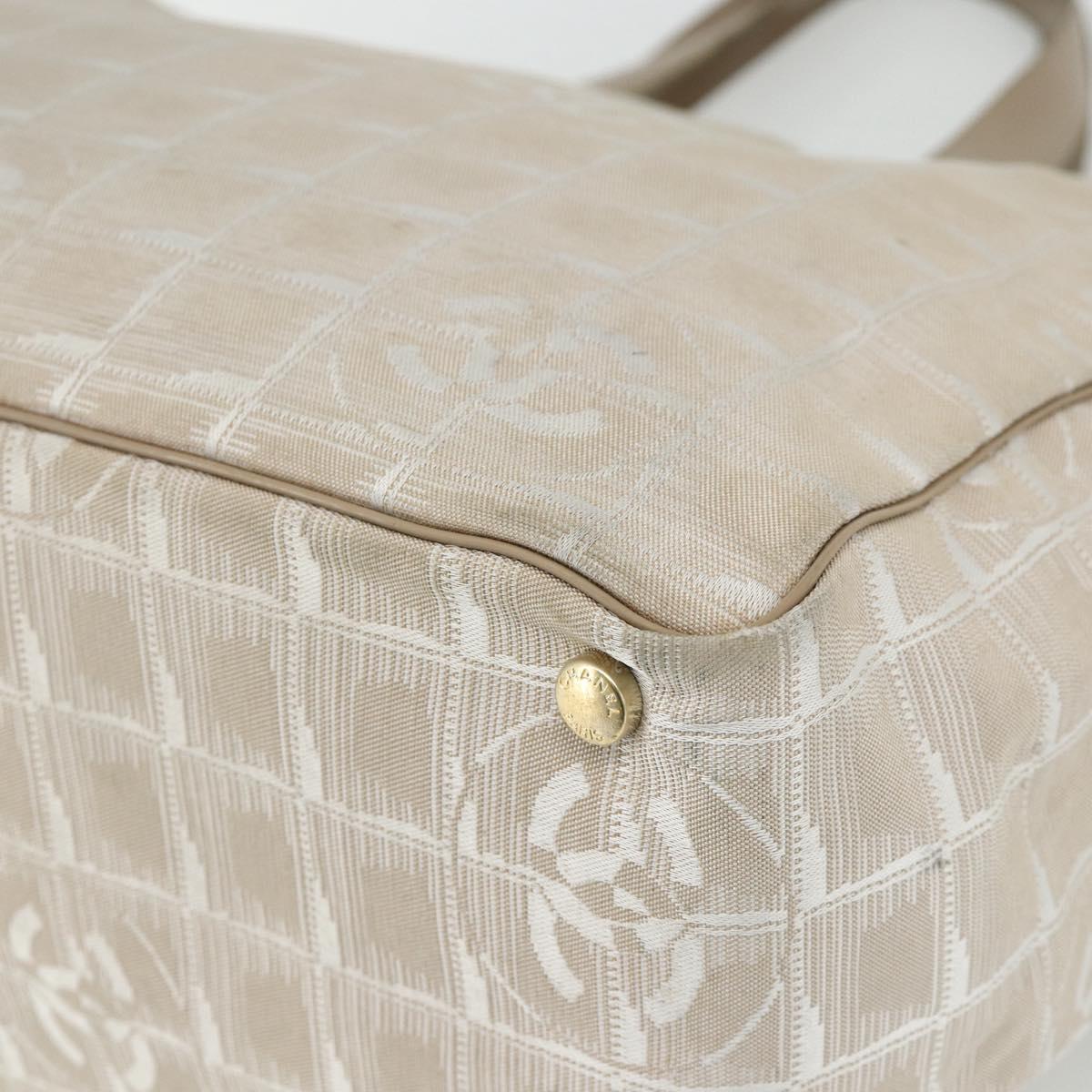 CHANEL New Travel Line Tote Bag Nylon Pink Gold CC Auth BA12073A
