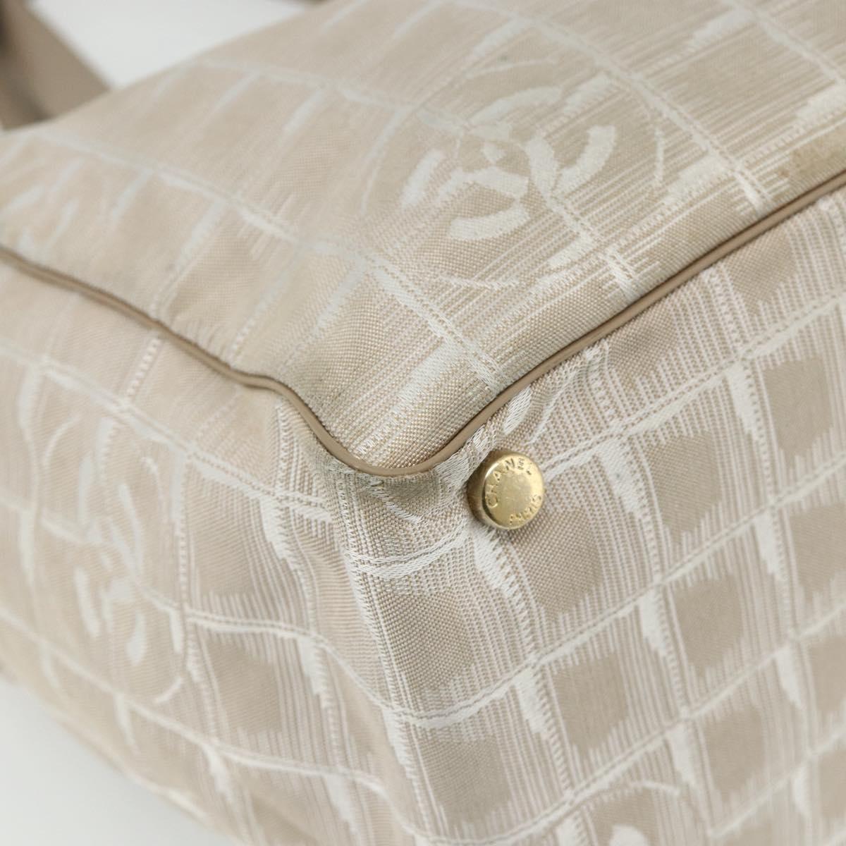 CHANEL New Travel Line Tote Bag Nylon Pink Gold CC Auth BA12073A