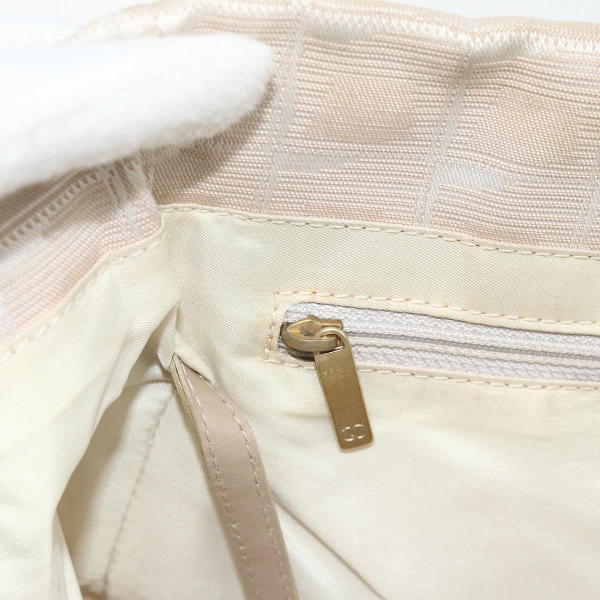 CHANEL New Travel Line Tote Bag Nylon Pink Gold CC Auth BA12073A