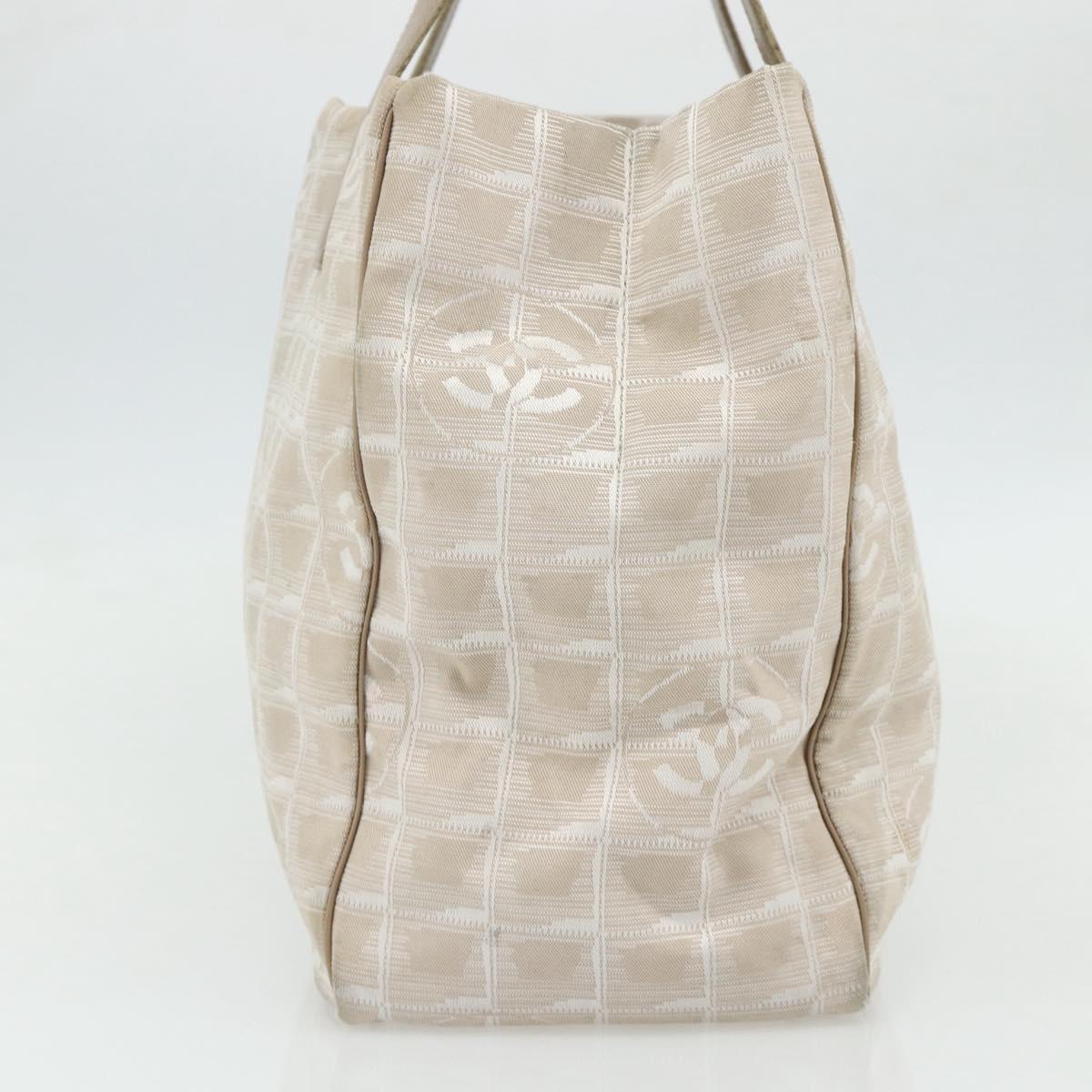 CHANEL New Travel Line Tote Bag Nylon Pink Gold CC Auth BA12073A