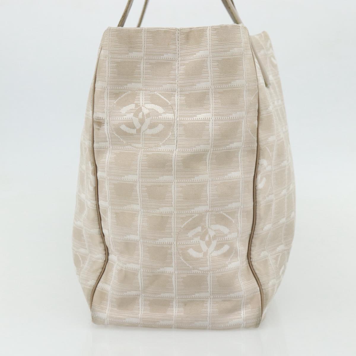 CHANEL New Travel Line Tote Bag Nylon Pink Gold CC Auth BA12073A