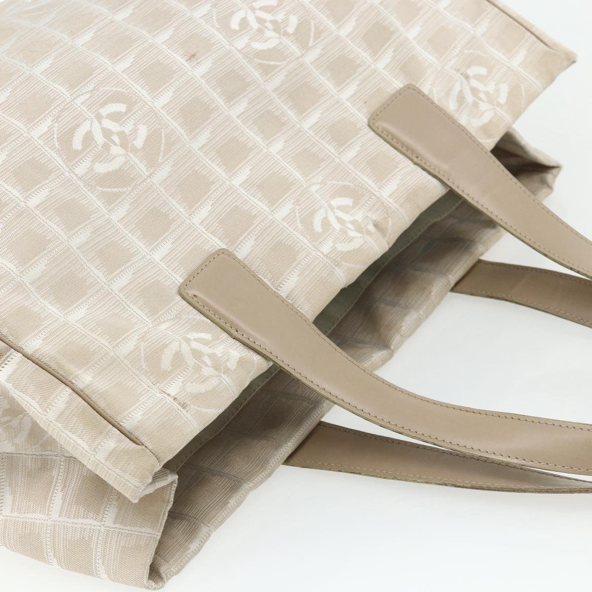CHANEL New Travel Line Tote Bag Nylon Pink Gold CC Auth BA12073A