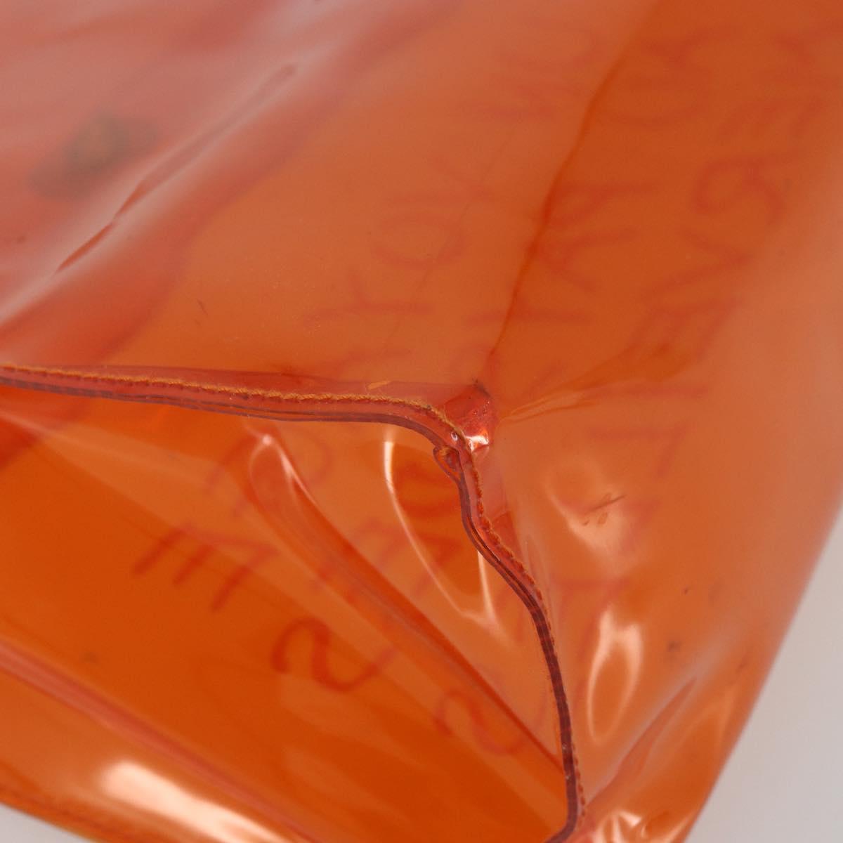 HERMES Vinyl Kelly Hand Bag Vinyl Orange Auth BA12081A