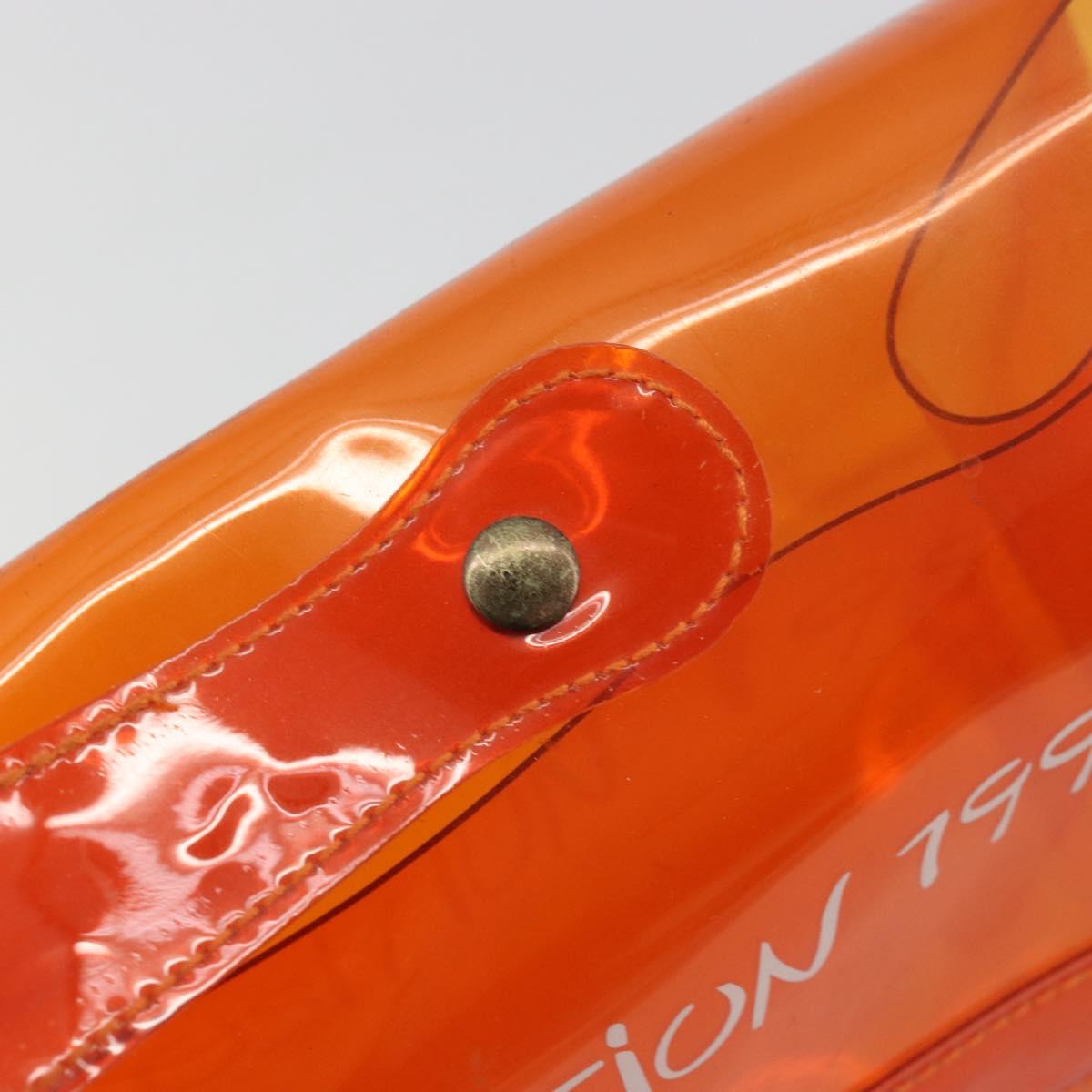 HERMES Vinyl Kelly Hand Bag Vinyl Orange Auth BA12081A