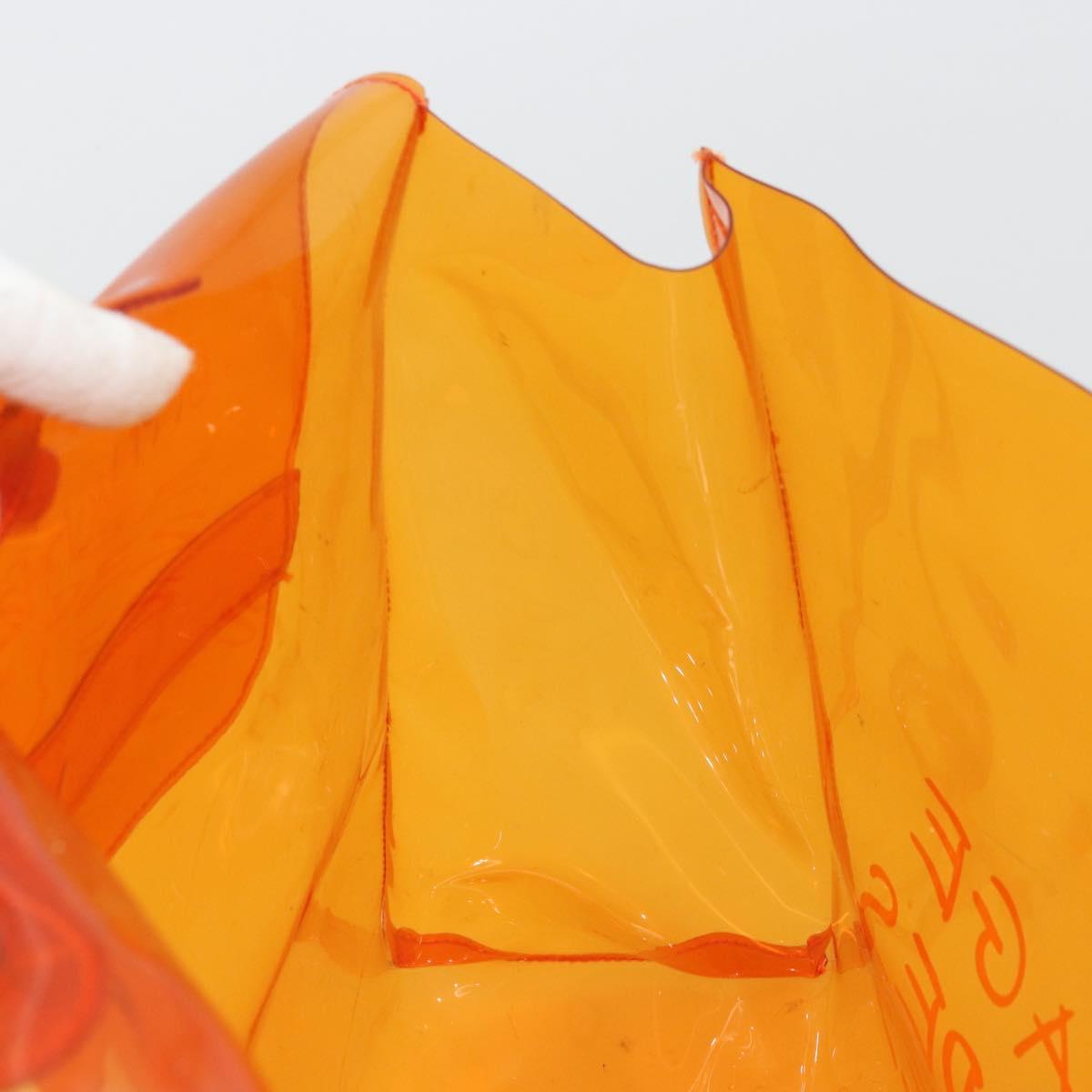 HERMES Vinyl Kelly Hand Bag Vinyl Orange Auth BA12081A