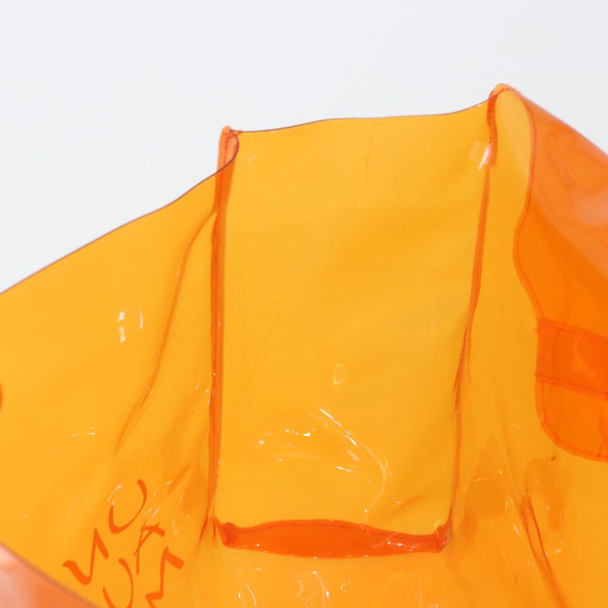 HERMES Vinyl Kelly Hand Bag Vinyl Orange Auth BA12081A