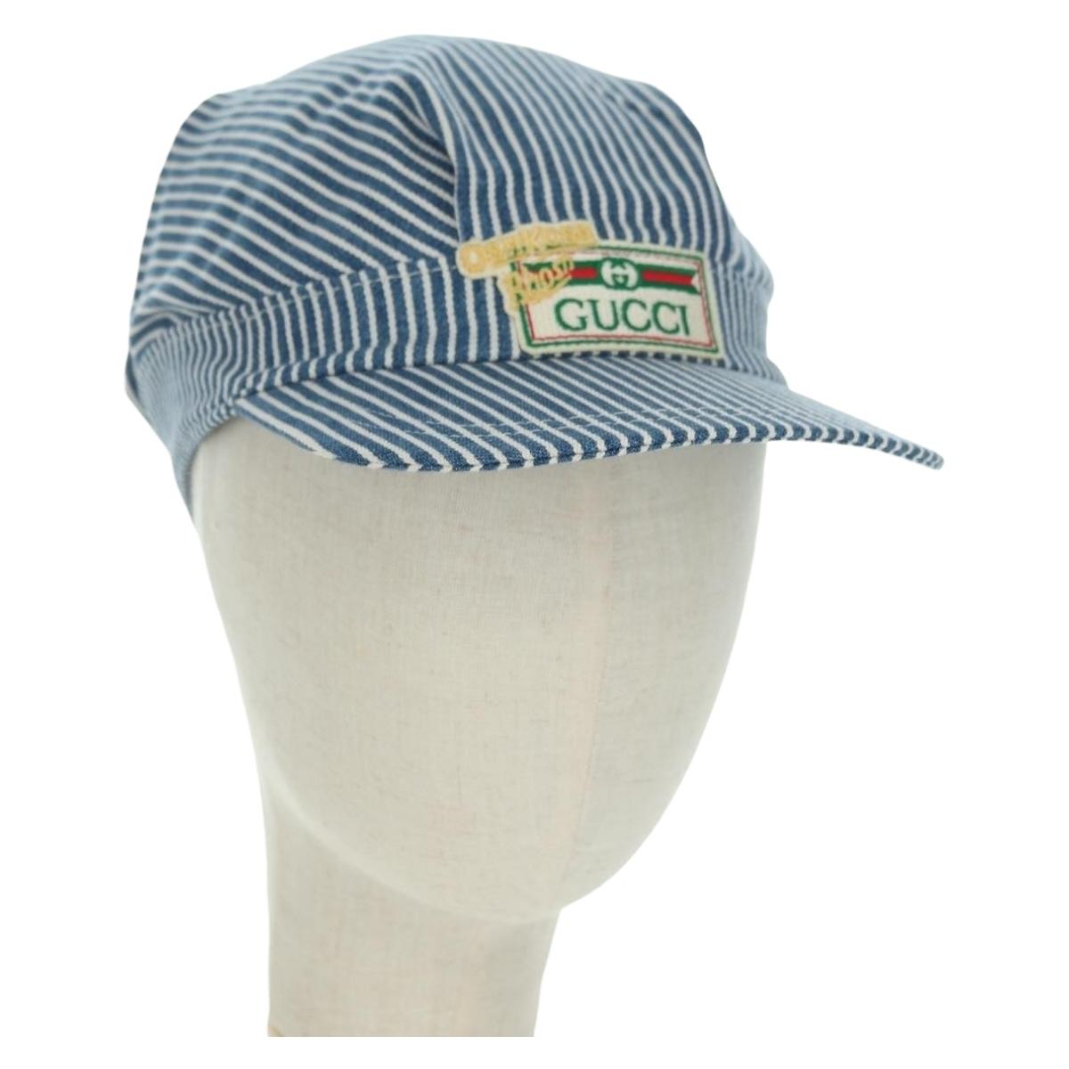 GUCCI Cap Cotton Blue Auth BA12082A