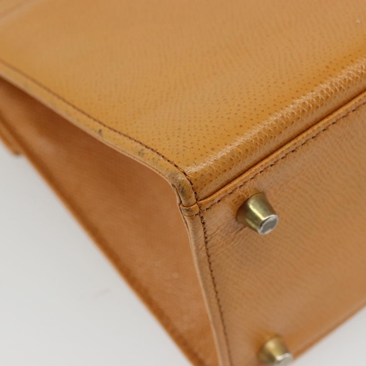 Gianni Versace Shoulder Bag Leather 2way Brown Gold Auth BA12090A