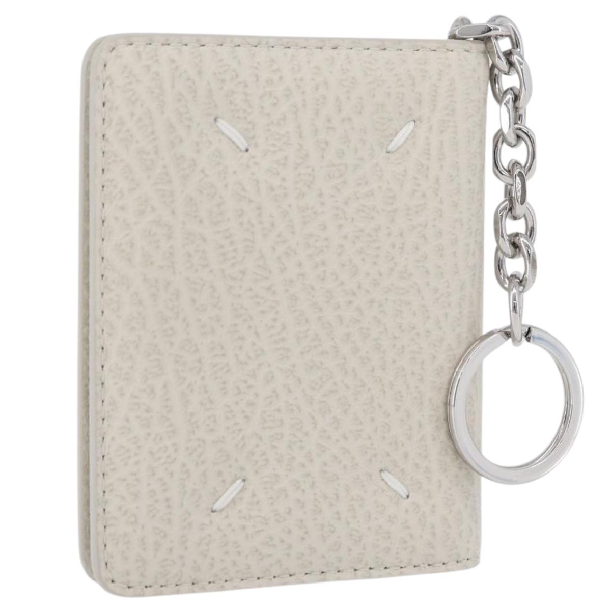 Maison Margiela Card Key Case Leather White Auth BA12102A
