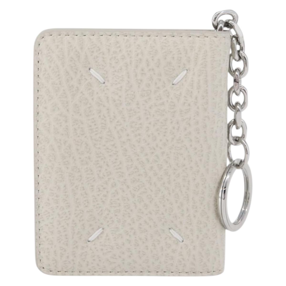 Maison Margiela Card Key Case Leather White Auth BA12102A