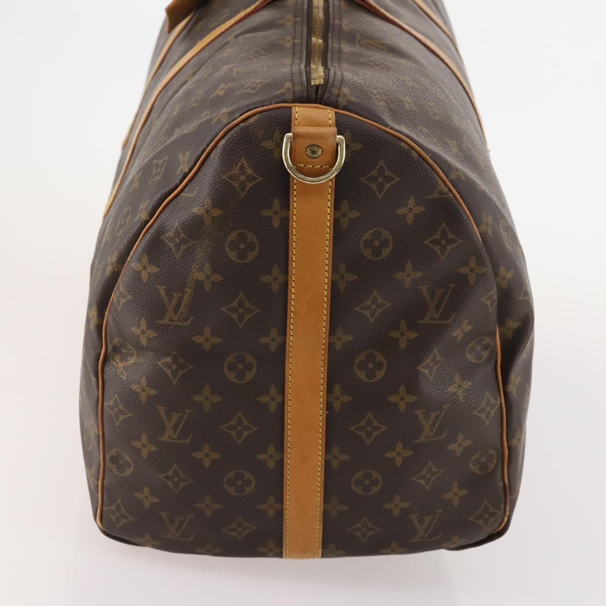 LOUIS VUITTON Monogram Keepall Bandouliere 60 Boston Bag M41412 LV Auth BA12107