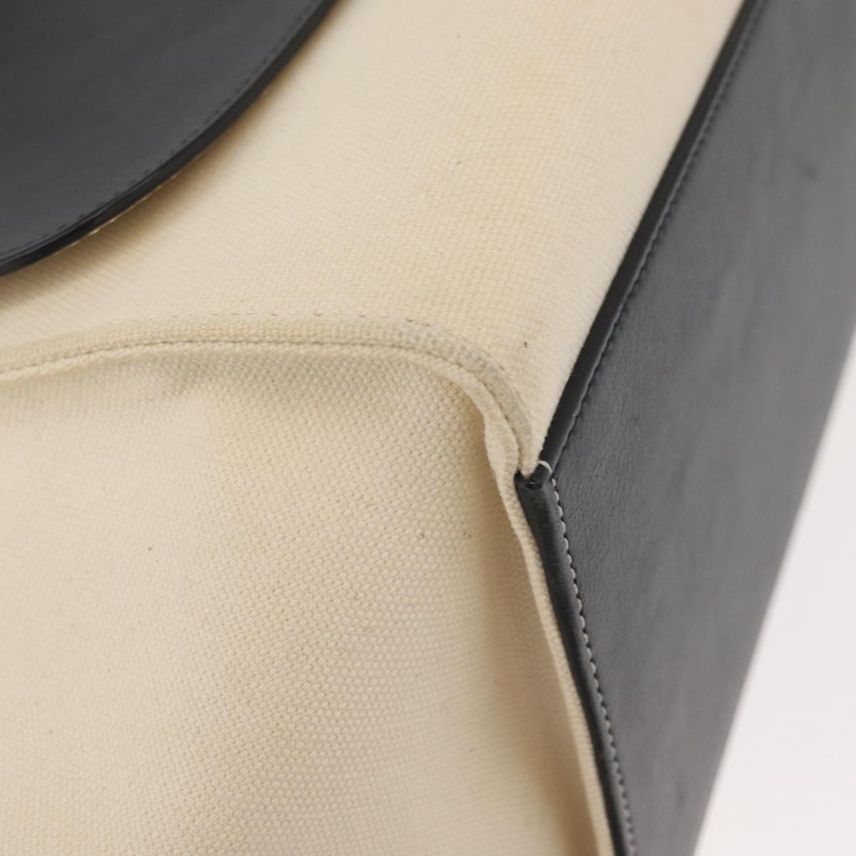 CELINE Trapeze Hand Bag Canvas Leather 2way Gold Beige Auth BA12121A