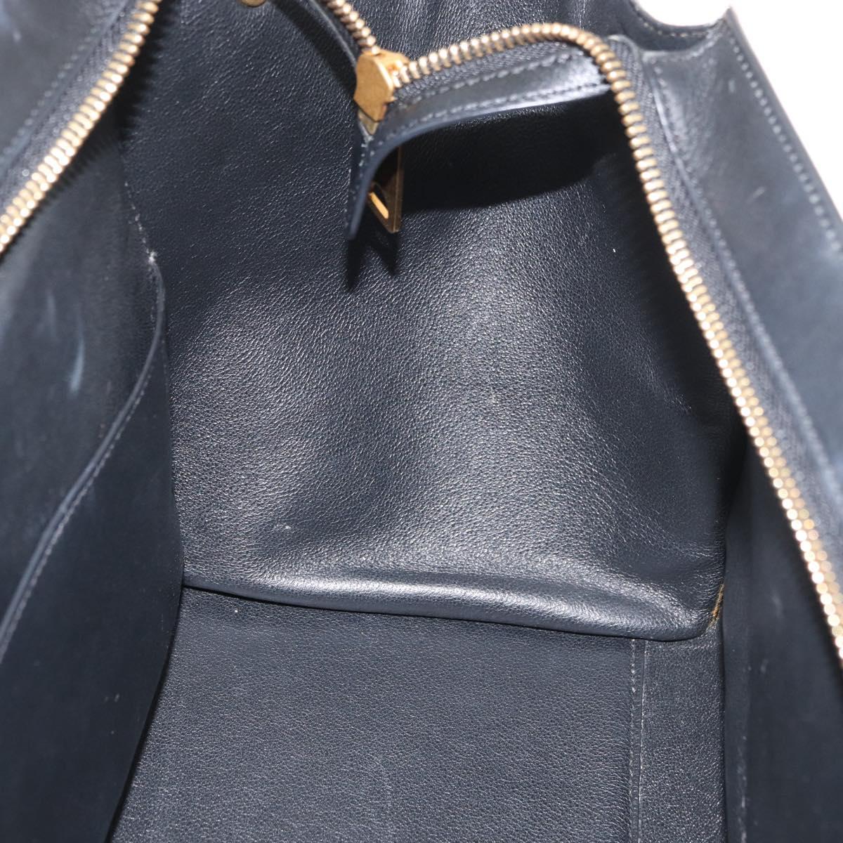 CELINE Trapeze Hand Bag Canvas Leather 2way Gold Beige Auth BA12121A