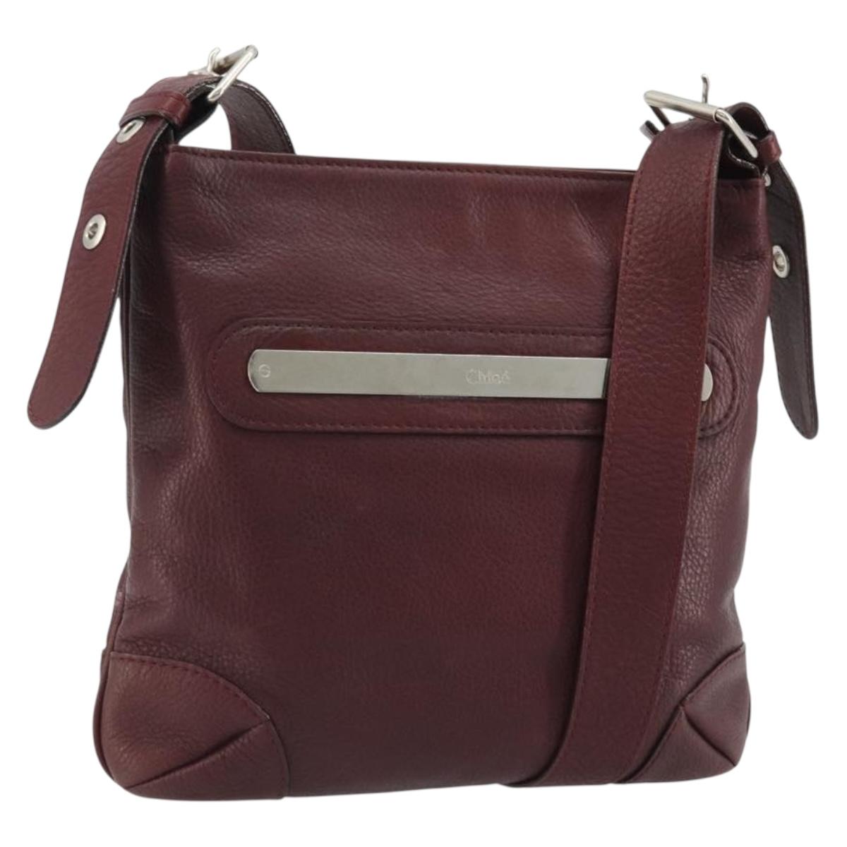 Chloe Shoulder Bag Leather Brown Auth BA12141A