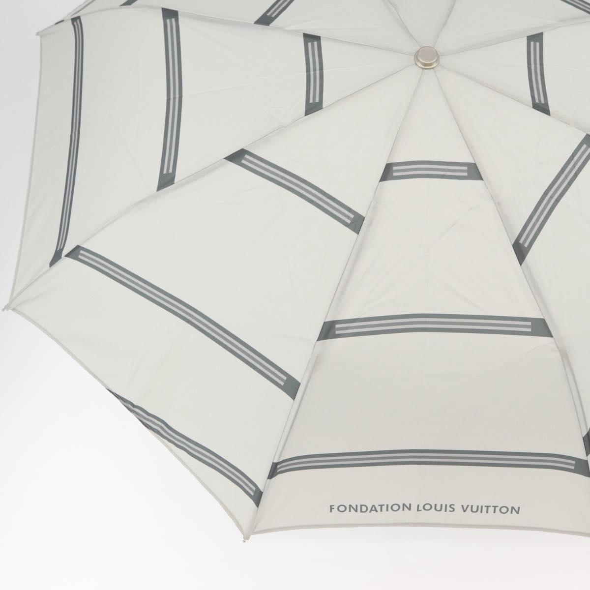 LOUIS VUITTON Fondation Folding Umbrella Nylon Gray LV Auth BA12155A