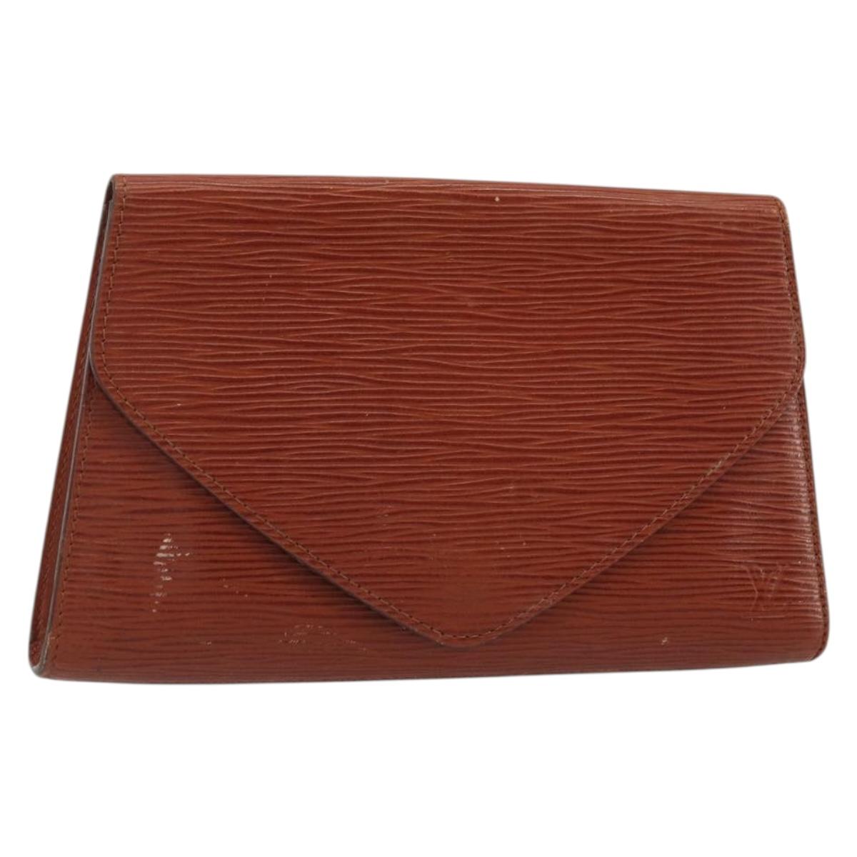 LOUIS VUITTON Epi Art Deco Clutch Bag Brown M52633 LV Auth BA12156