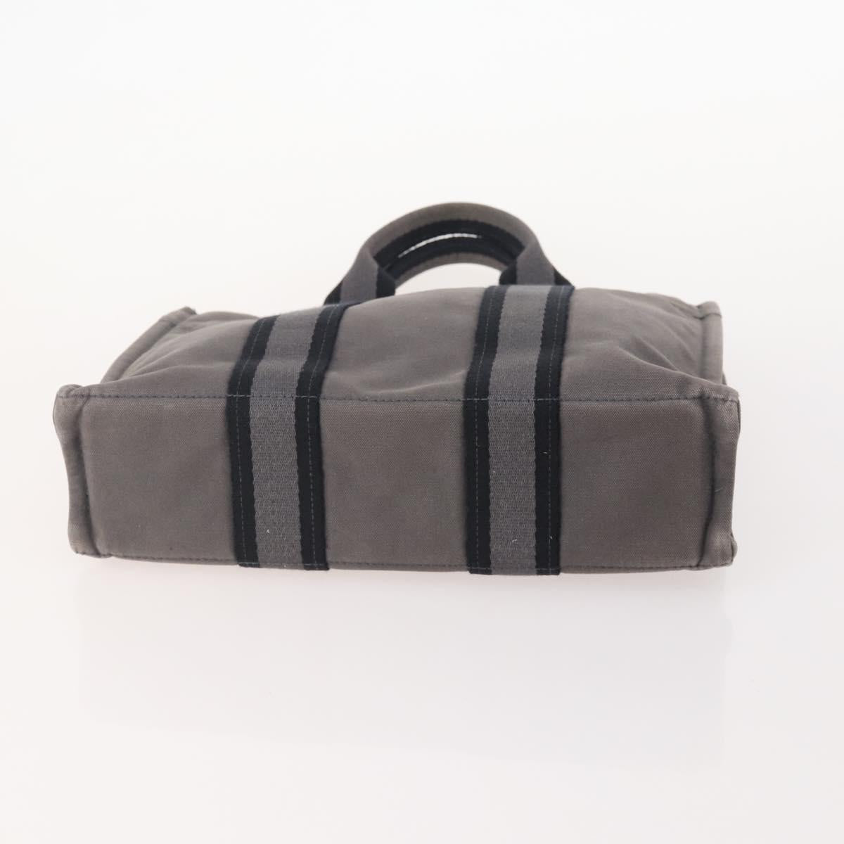 HERMES Fourre Tout PM Hand Bag Canvas 2 Set Gray Bordeaux Auth BA12167