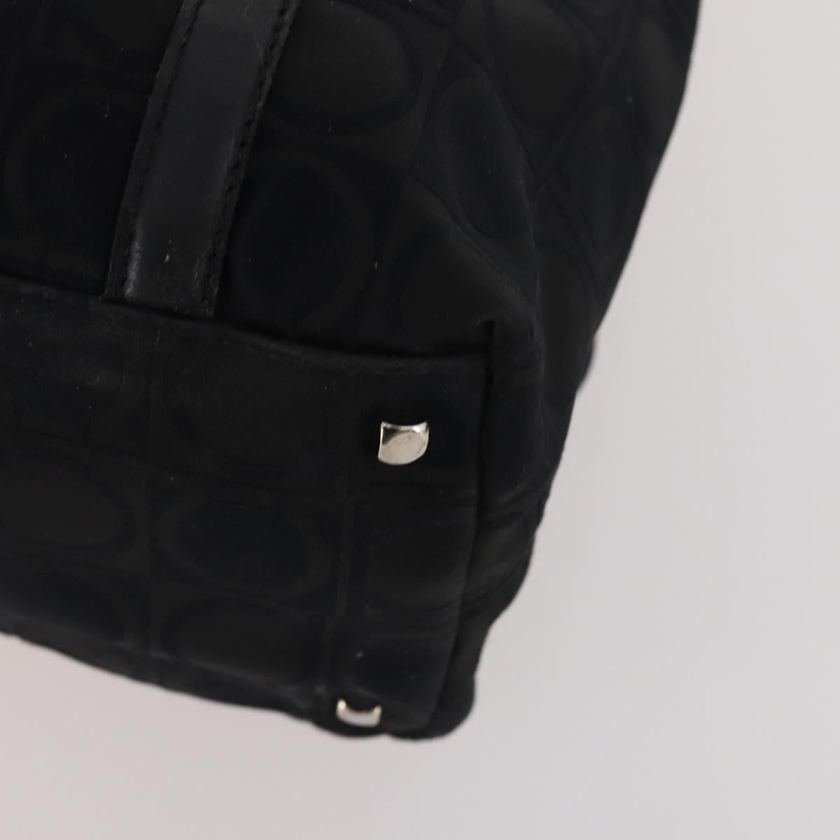 Salvatore Ferragamo Shoulder Bag Canvas Leather 2 Set Black Auth BA12171