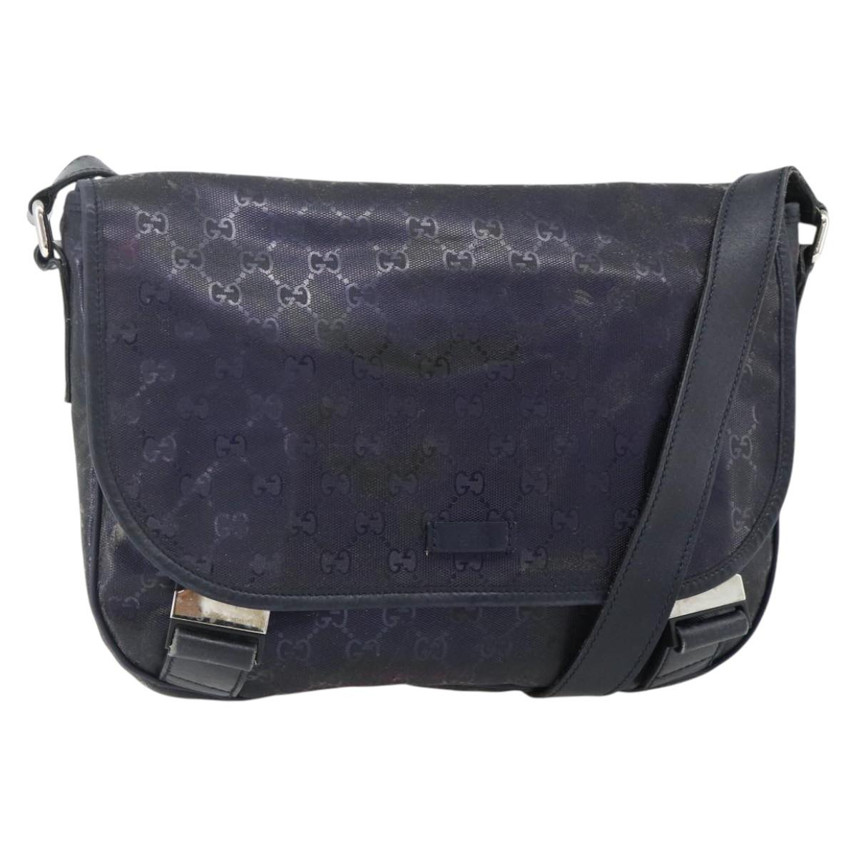 GUCCI GG Implementation Shoulder Bag PVC Purple Silver 201732 Auth BA12180