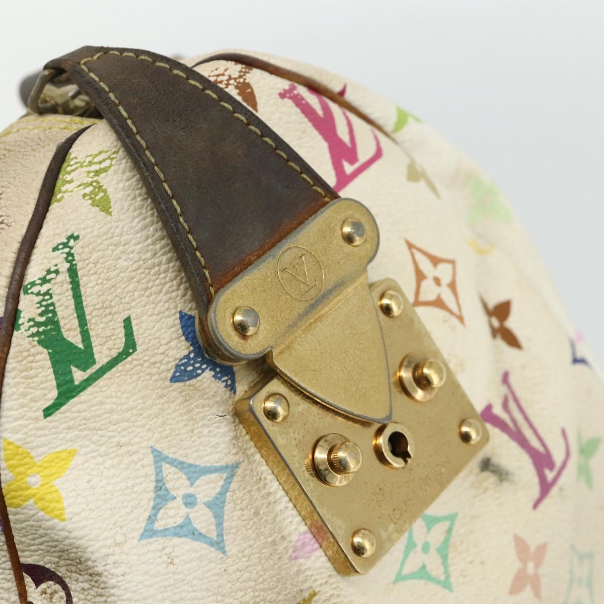 LOUIS VUITTON Monogram Multicolor Speedy 30 Bag White M92643 LV Auth BA12232