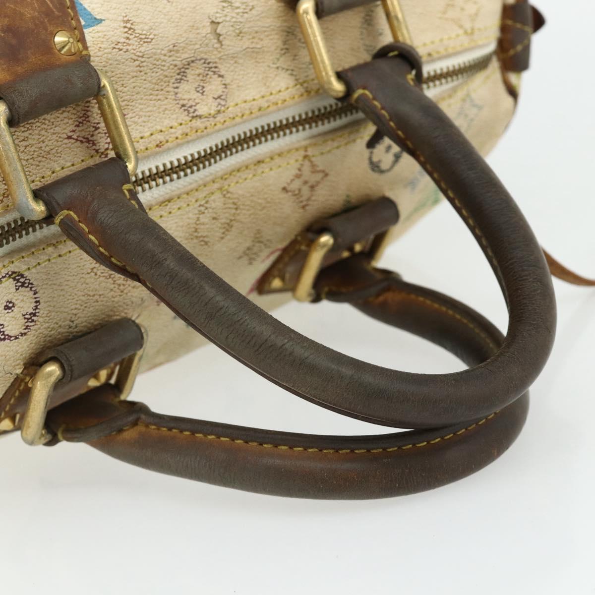 LOUIS VUITTON Monogram Multicolor Speedy 30 Bag White M92643 LV Auth BA12232